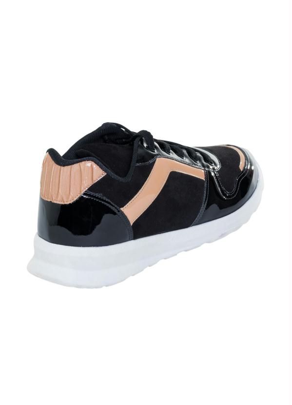 Outlet - Tênis Preto com Verniz e Camurça 2
