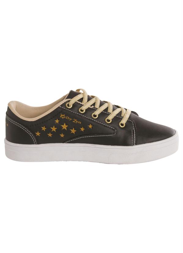 Outlet - Tênis Preto com Zíper e Estrelas 2