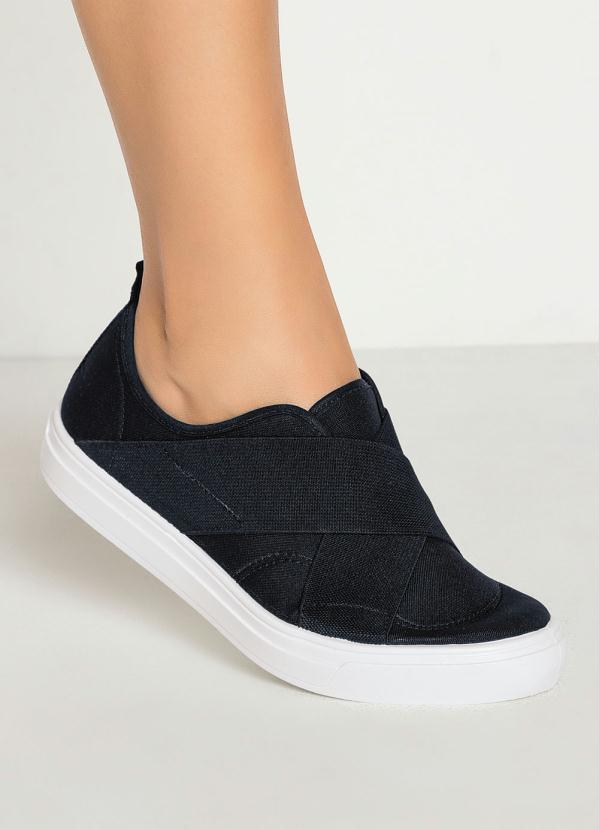 Outlet - Tênis Preto em Tecido com Elástico 4