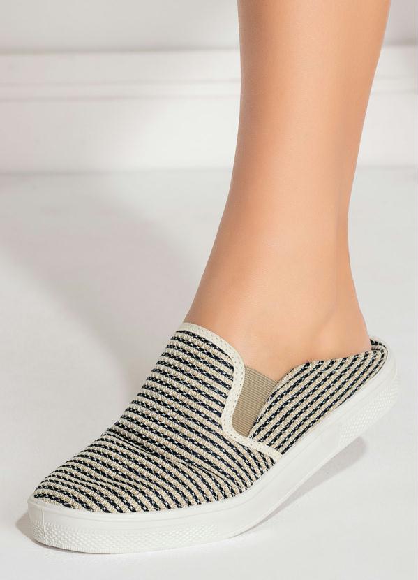 Outlet - Tênis Slip On Aberto Atrás Listrado 5