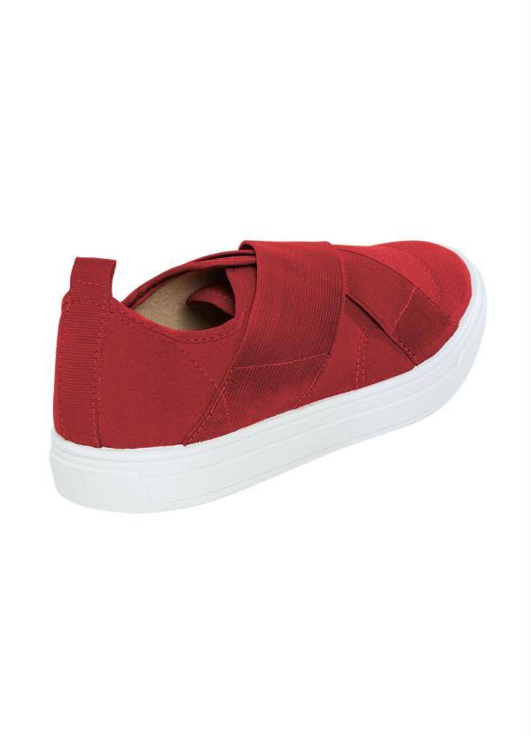 Outlet - Tênis Vermelho em Tecido com Elástico 2