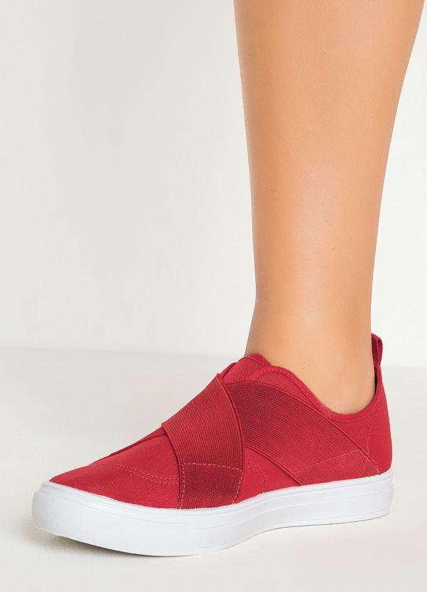 Outlet - Tênis Vermelho em Tecido com Elástico 5