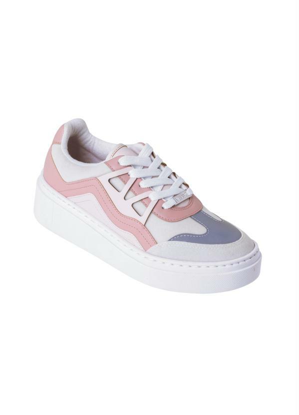 tenis vizzano branco com rosa