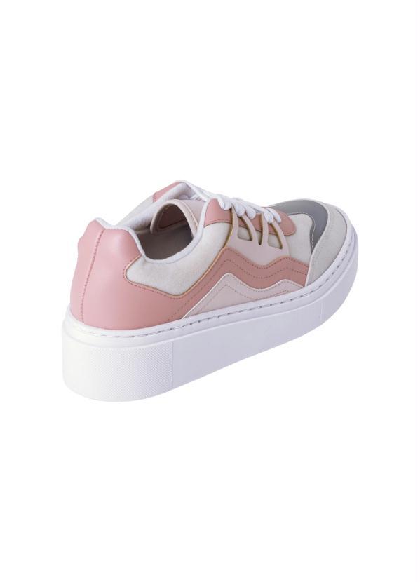Vizzano - Tênis Vizzano Branco com Detalhes em Rosa 2
