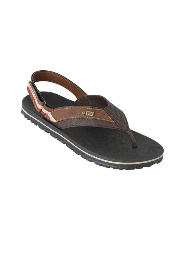 Outlet - Sandália Café com Fechamento em Vélcro