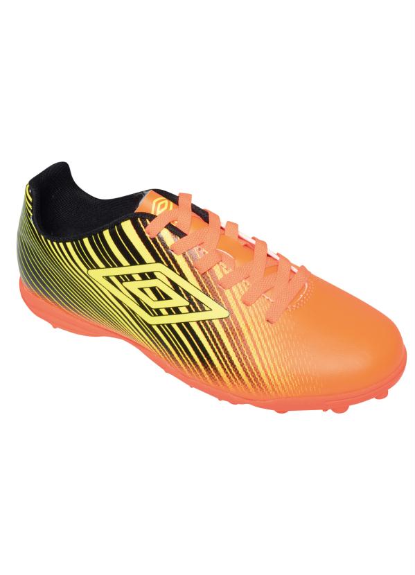 Umbro - Chuteira Society Slice Umbro Laranja e Amarelo