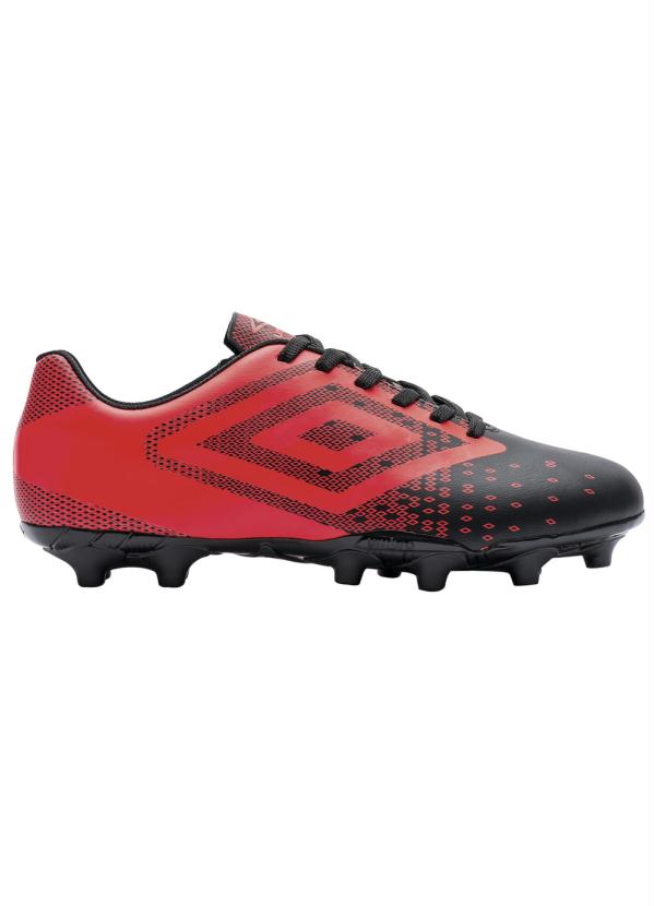 Umbro - Chuteira Umbro Campo Flux Coral e Preta