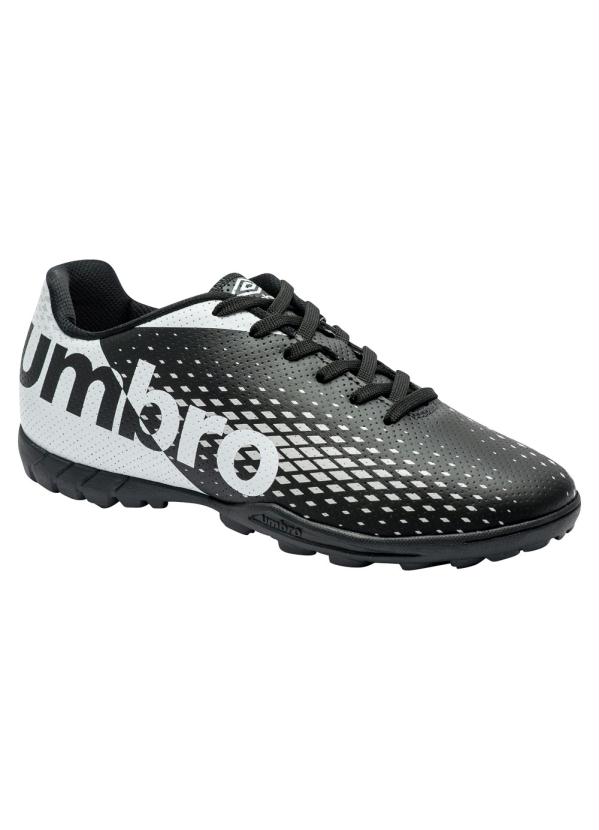 Umbro - Chuteira Umbro Society Preta, Branca e Prata