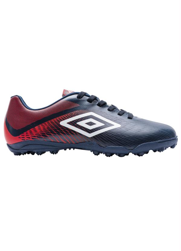 Umbro - Chuteira Umbro Society Snake Marinho e Vermelha