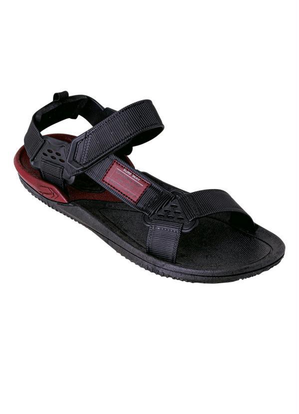 Perfecta - Sandália Masculina Preta com Velcro