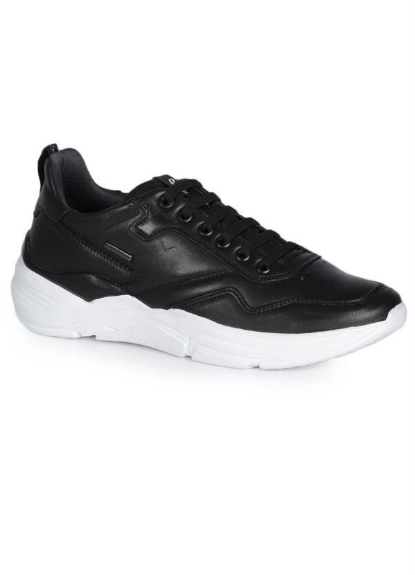 Pegada - Tênis Masculino Pegada Recortes Preto