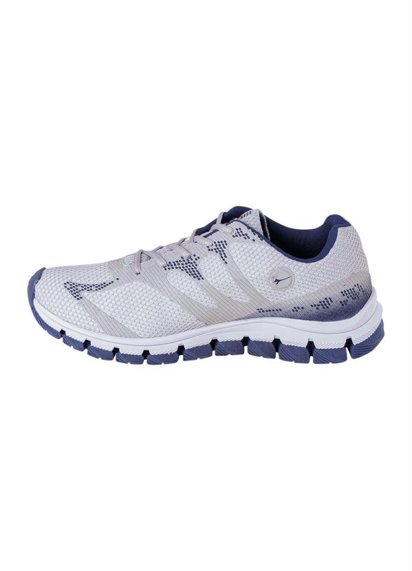 Outlet - Tênis Cinza com Detalhes em Marinho 2