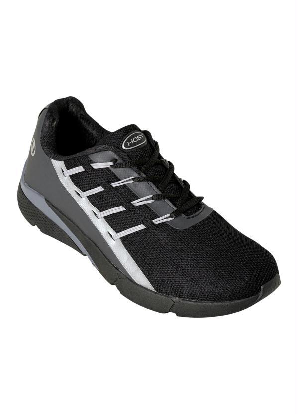 Outlet - Tênis Esporte Preto em Teciso de Nylon