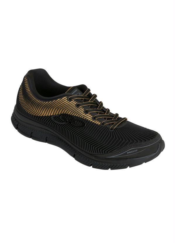 Outlet - Tênis Olympikus Proof Preto e Dourado