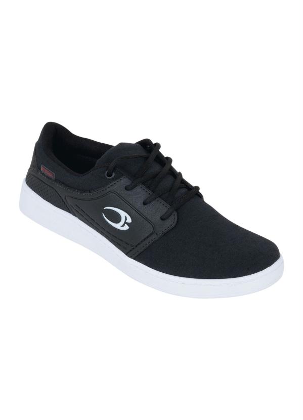 tenis branco com detalhe preto