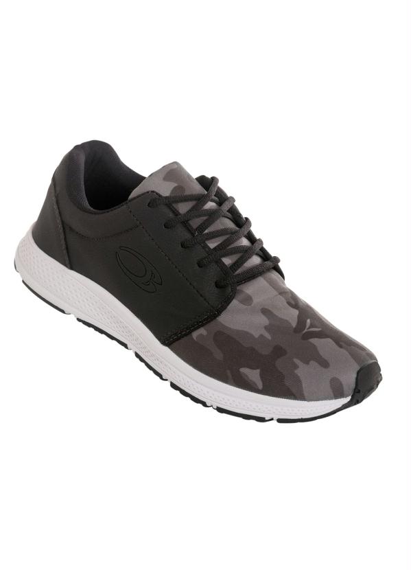 Outlet - Tênis Preto e Camuflado com Cadarço 1