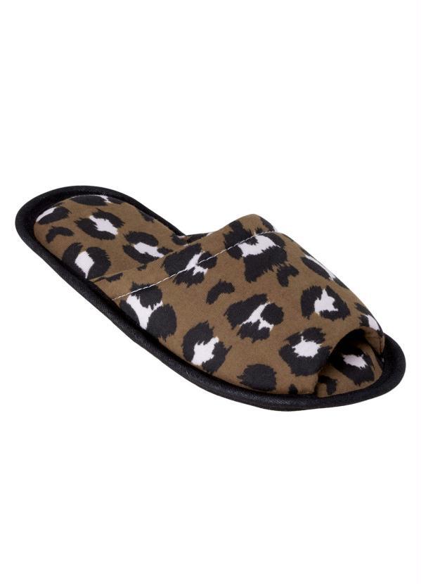 Outlet - Pantufa Infantil Onça em Tecido