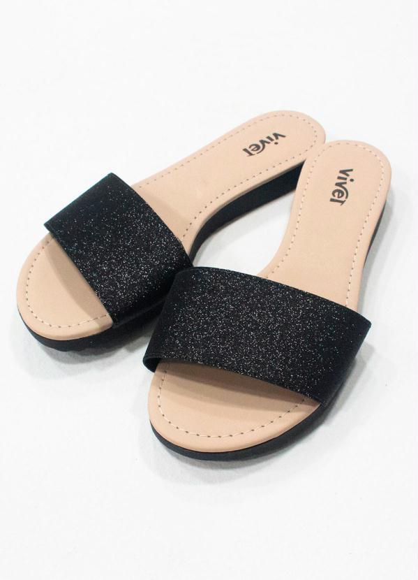 Rovi Kids - Rasteirinha Infantil Tira de Glitter Preto