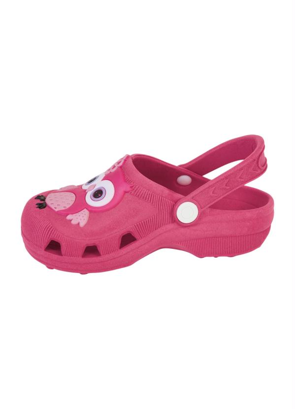 Outlet - Babuche Infantil Rosa com Detalhe de Coruja 3