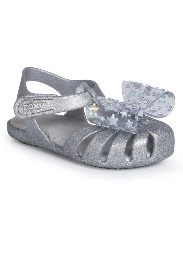 Zaxy - Sandália Infantil Zaxy Laço Prata 1
