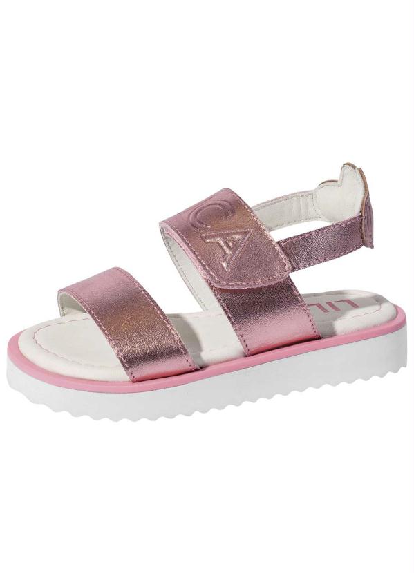 Lilica Ripilica - Sandália Metalizada Velcro Menina Rosa 1