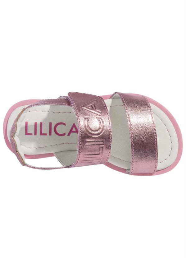 Lilica Ripilica - Sandália Metalizada Velcro Menina Rosa 3