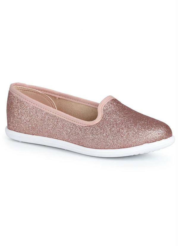 Molekinha - Sapatilha Infantil Molekinha Acabamento em Glitter Cobre