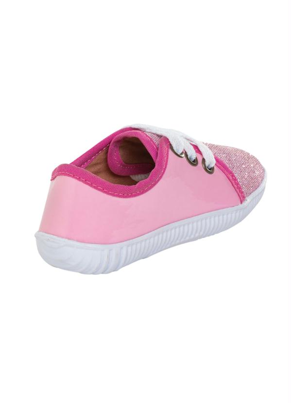 tenis infantil rosa com glitter