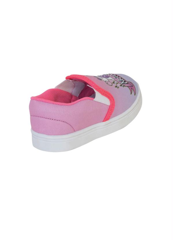 Outlet - Tênis Infantil Slip On Rosa Estampa Unicórnio 2