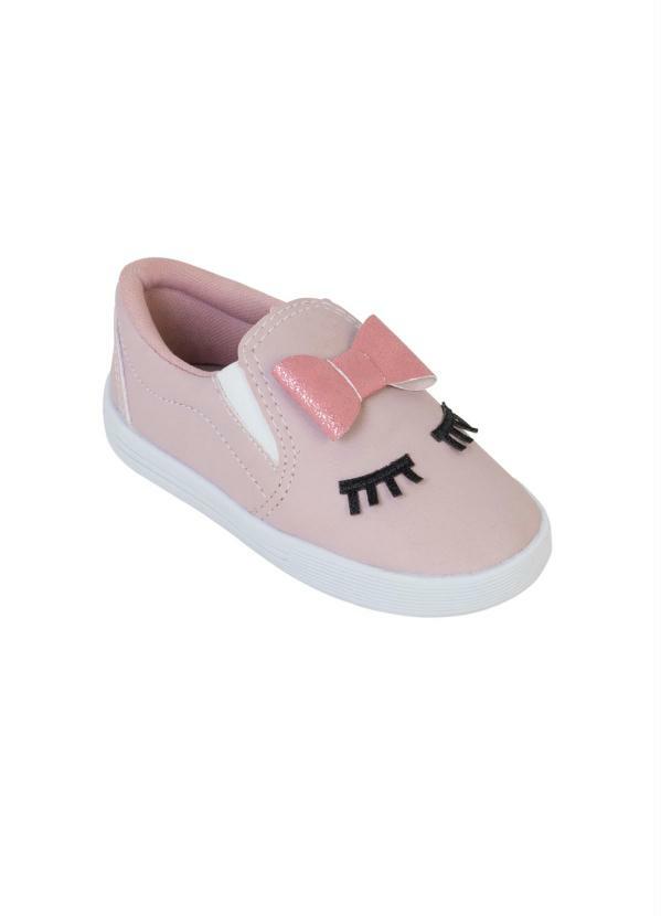 Outlet - Tênis Infantil Slip On Rosê com Elástico
