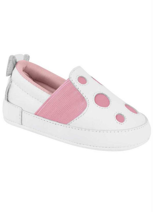 Lilica Ripilica - Tênis Lr Polkadots Rn Branco Bebê Menina