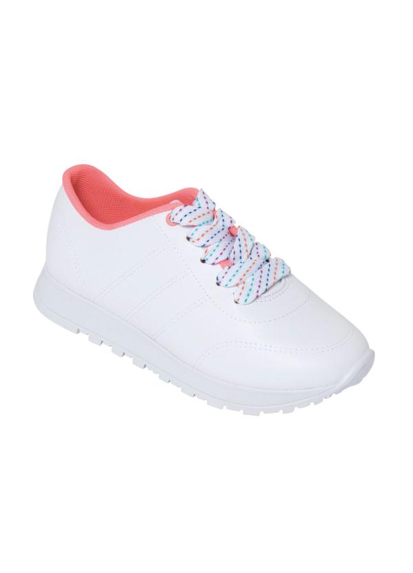 Molekinha - Tênis Molekinha Branca com Cadarço Colorido
