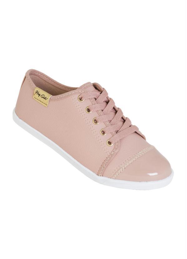 Molekinha - Tênis Molekinha com Detalhe Dourado Rosa