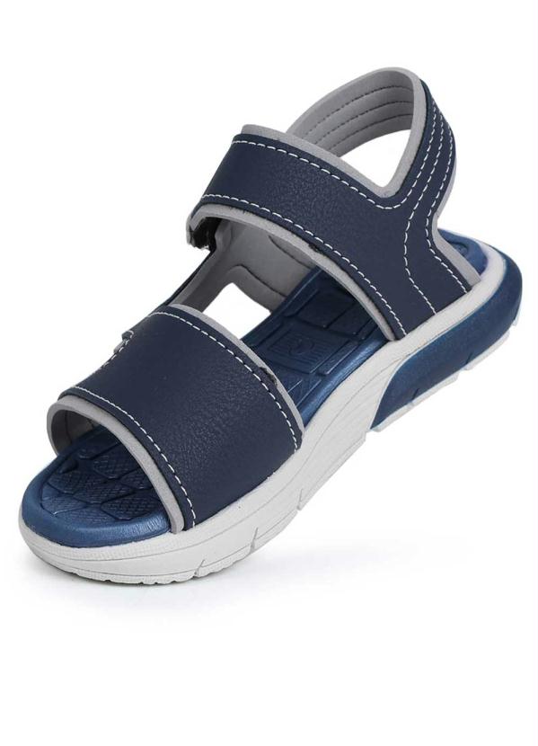 Molekinho - Sandália Infantil Molekinho Velcro Recorte Vazado Marinho 2