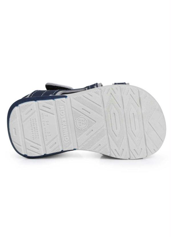 Molekinho - Sandália Infantil Molekinho Velcro Recorte Vazado Marinho 4