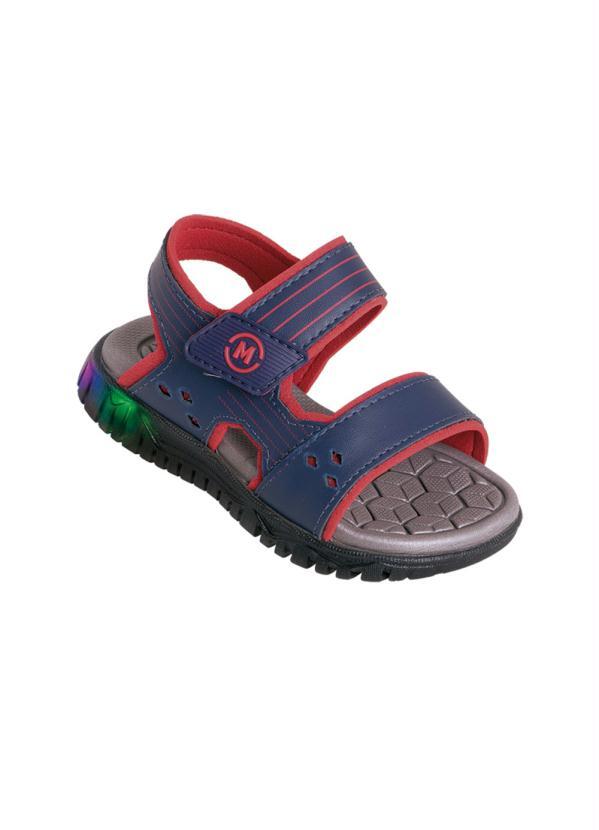 Molekinho - Sandália Molekinho Marinho e Vermelho com Velcro