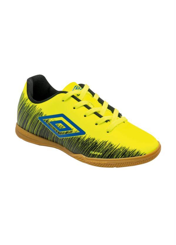 Umbro - Chuteira Indoor Umbro Burn Jr. Limão e Preto