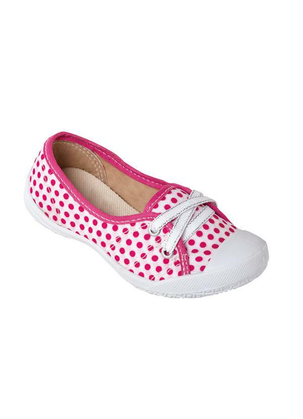 Outlet - Tênis Bebê Menina Branco e Poá