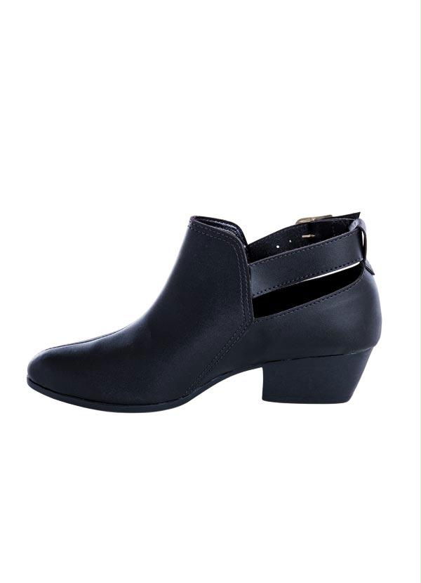 Outlet - Bota Cano Curto Preta com Fivela 3