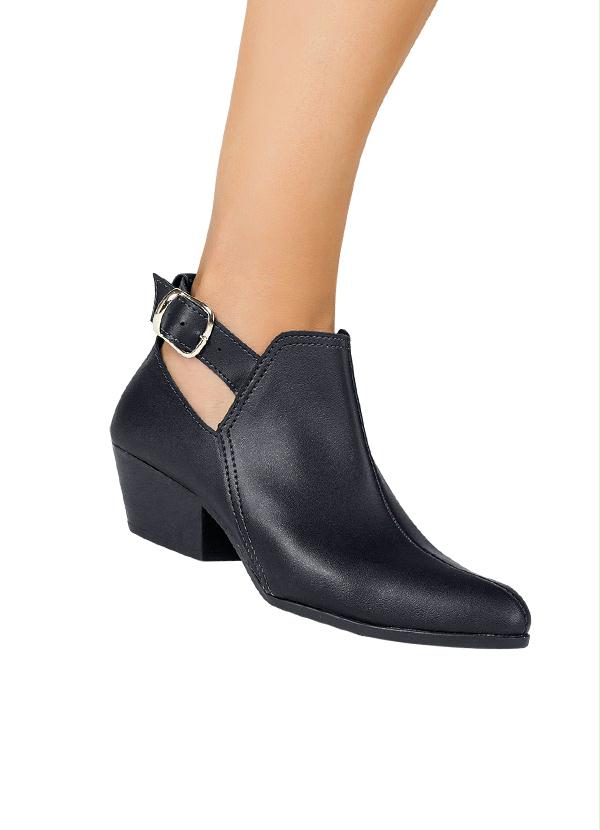 Outlet - Bota Cano Curto Preta com Fivela 4