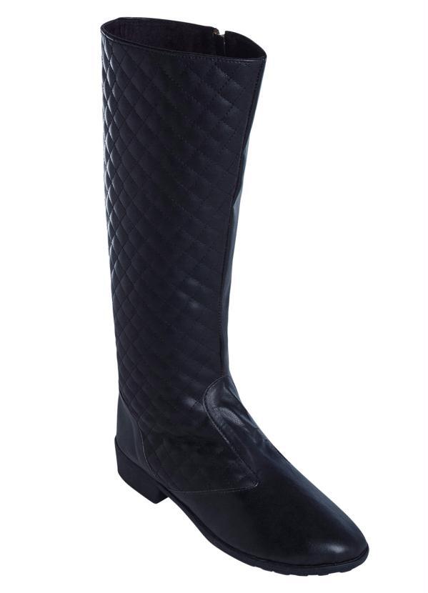 Outlet - Bota Montaria Preta Matelassê