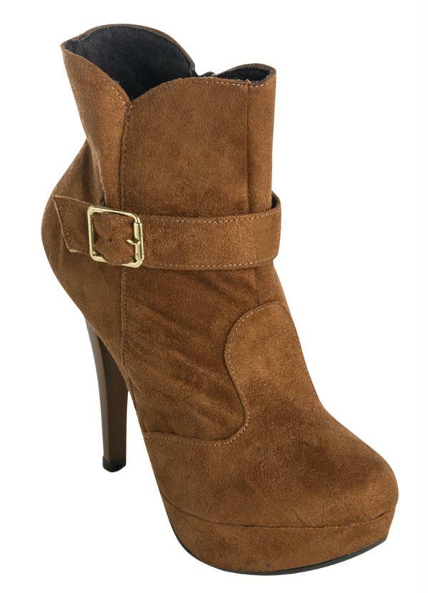 Outlet - Bota Salto Alto Caramelo