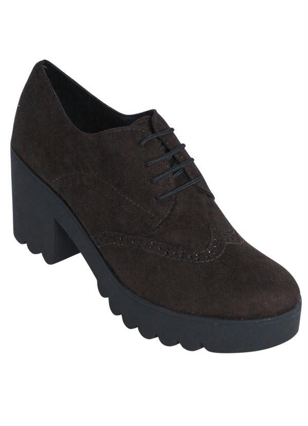Outlet - Sapato Oxford Preto Sola Tratorada
