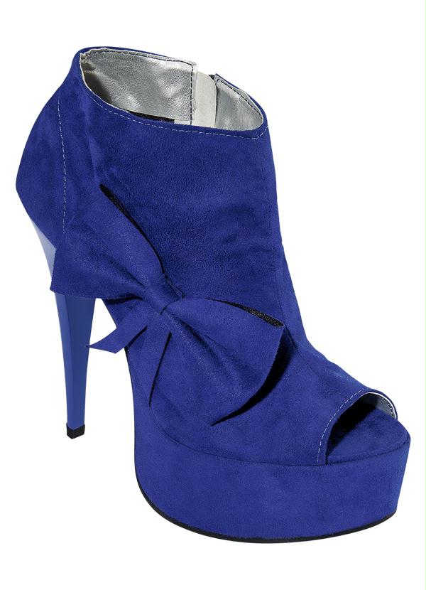 Outlet - Ankle Boot com Detalhe de Laço Azul 1