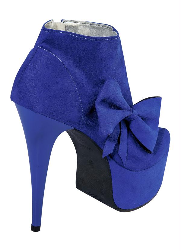 Outlet - Ankle Boot com Detalhe de Laço Azul 2