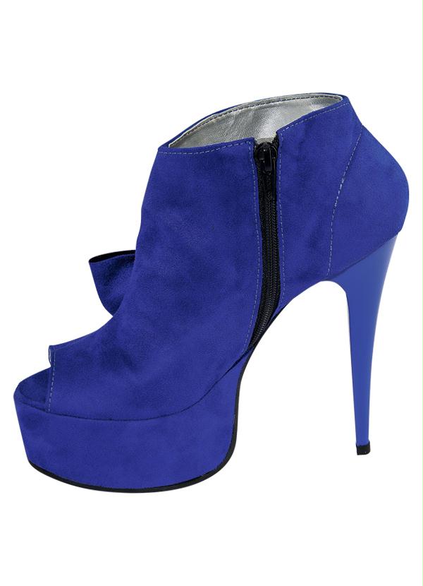 Outlet - Ankle Boot com Detalhe de Laço Azul 3