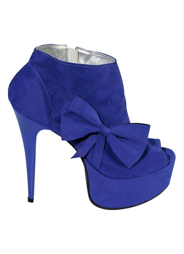 Outlet - Ankle Boot com Detalhe de Laço Azul 4
