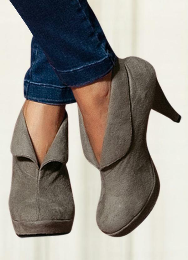 Quintess - Ankle Boot Modelo Meia Pata Castor