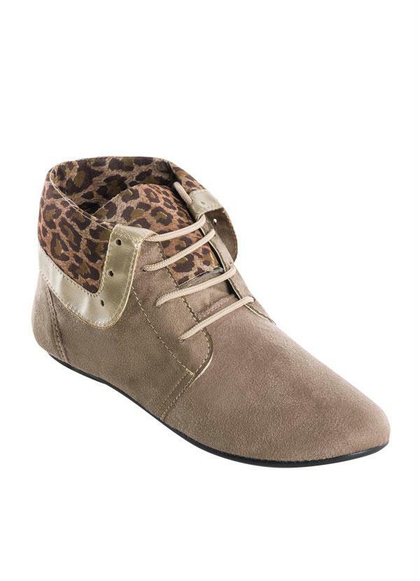 Outlet - Bota Cano Baixo Animal Print e Castor
