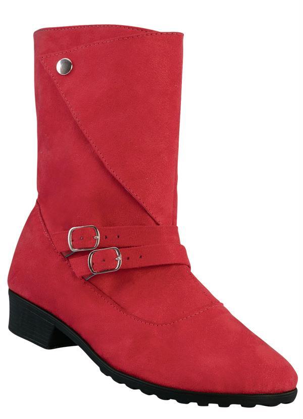 Outlet - Bota Cano Curto Vermelho
